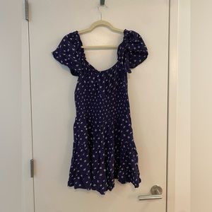 Cleobella Anne Navy Print Mini Dress Size M
